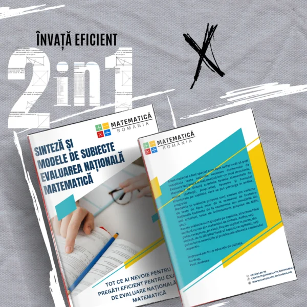 SINTEZĂ + CULEGERE modele subiecte examen​ Evaluarea Națională matematică CARTE - imagine 2